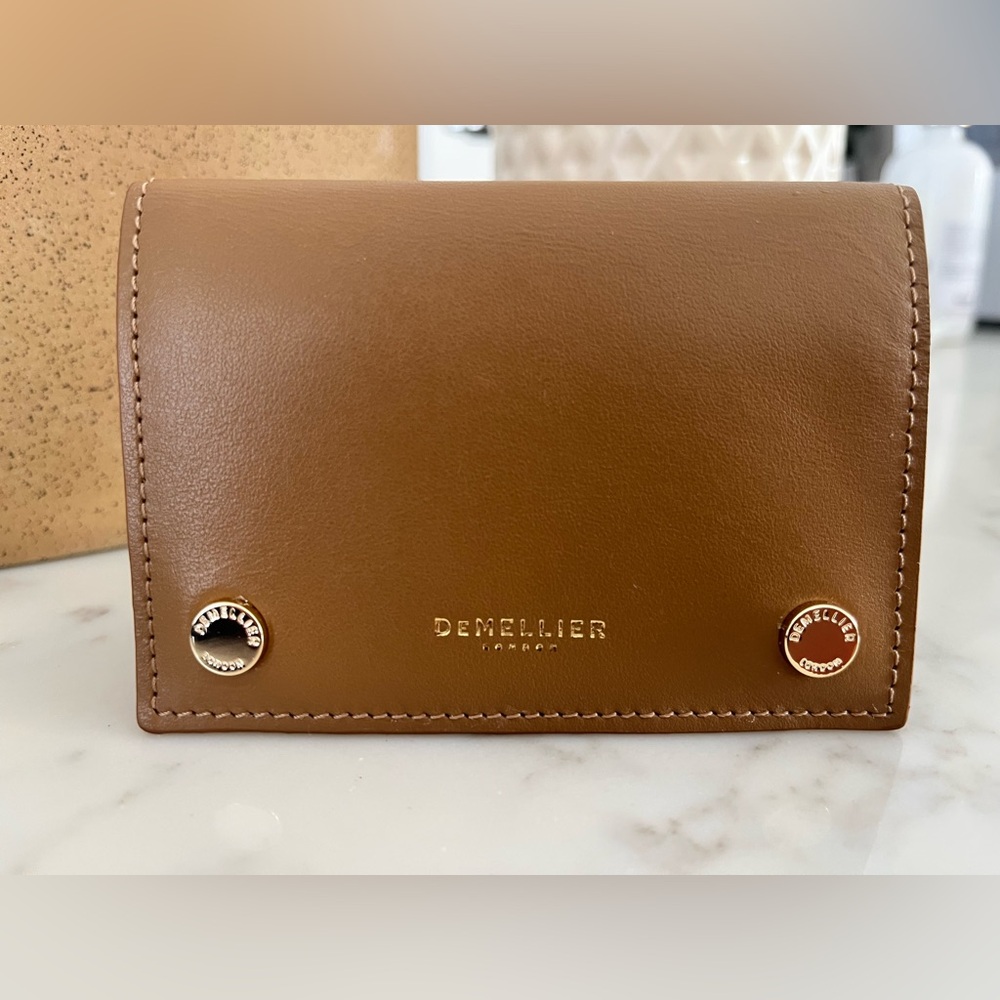 DeMellier London Leather Card Holder in Deep Toffee
